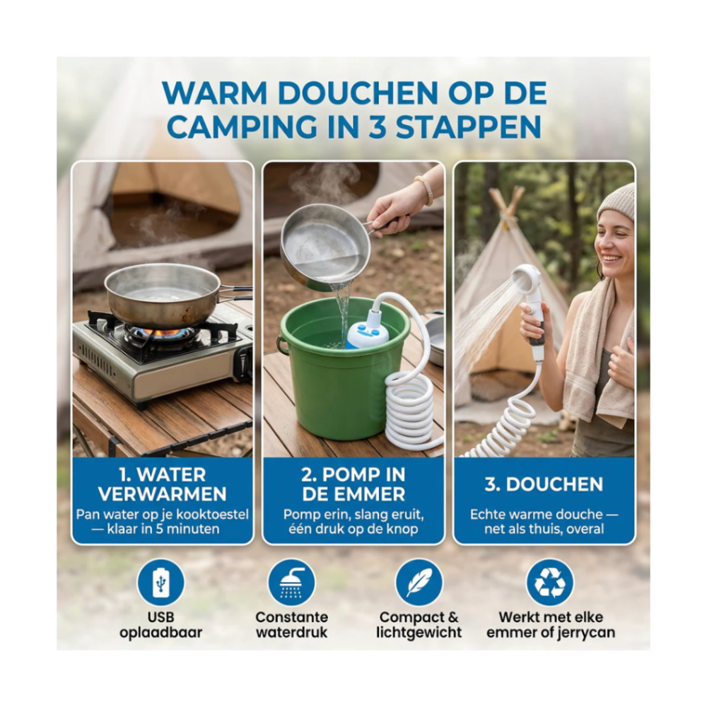 AquaFlow™ Draagbare Waterpomp Kit