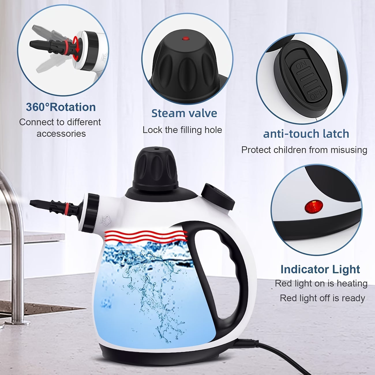 SteamClean Pro™ | Draagbare Handstoomreiniger