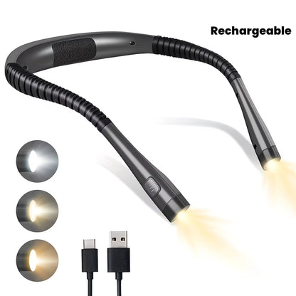 LED Neklamp – USB Oplaadbare Handsfree Leeslamp met 3 Lichtstanden