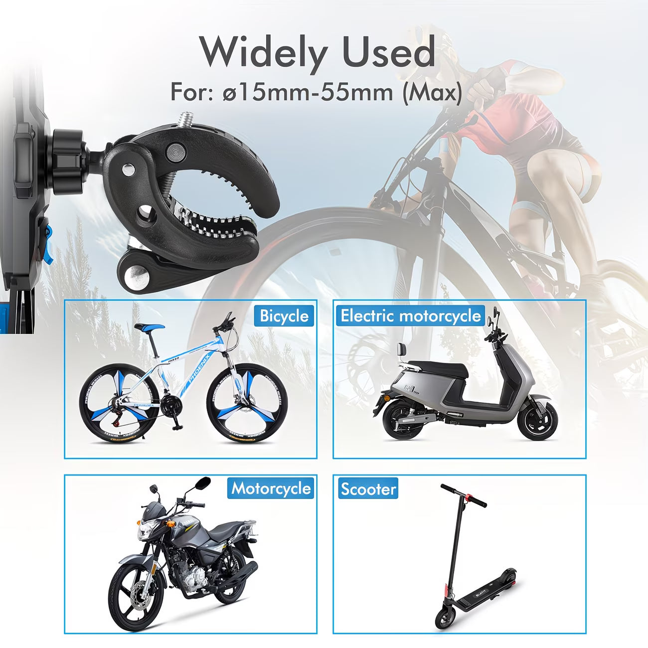 360° Fiets Telefoonhouder – Universele Stuurhouder met Anti-Slip Grip